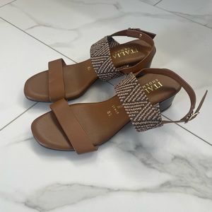 Italian Shoemakers Leather Sandal with Small heel